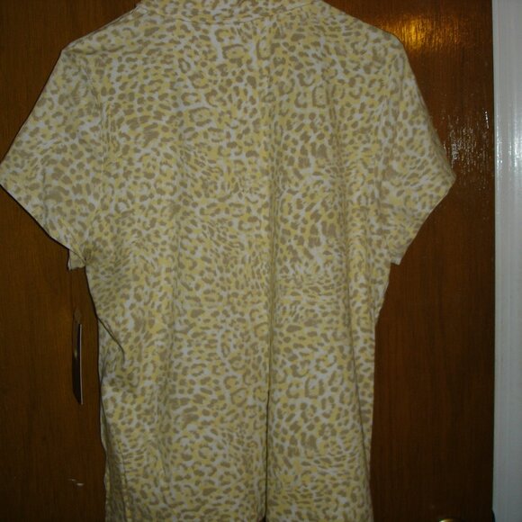 NWT WOMEN'S GLORIA VANDERBILT PULLOVER COTTON BLOUSE/TOP-SIZE L-YELLOW/BROWN - Picture 7 of 16